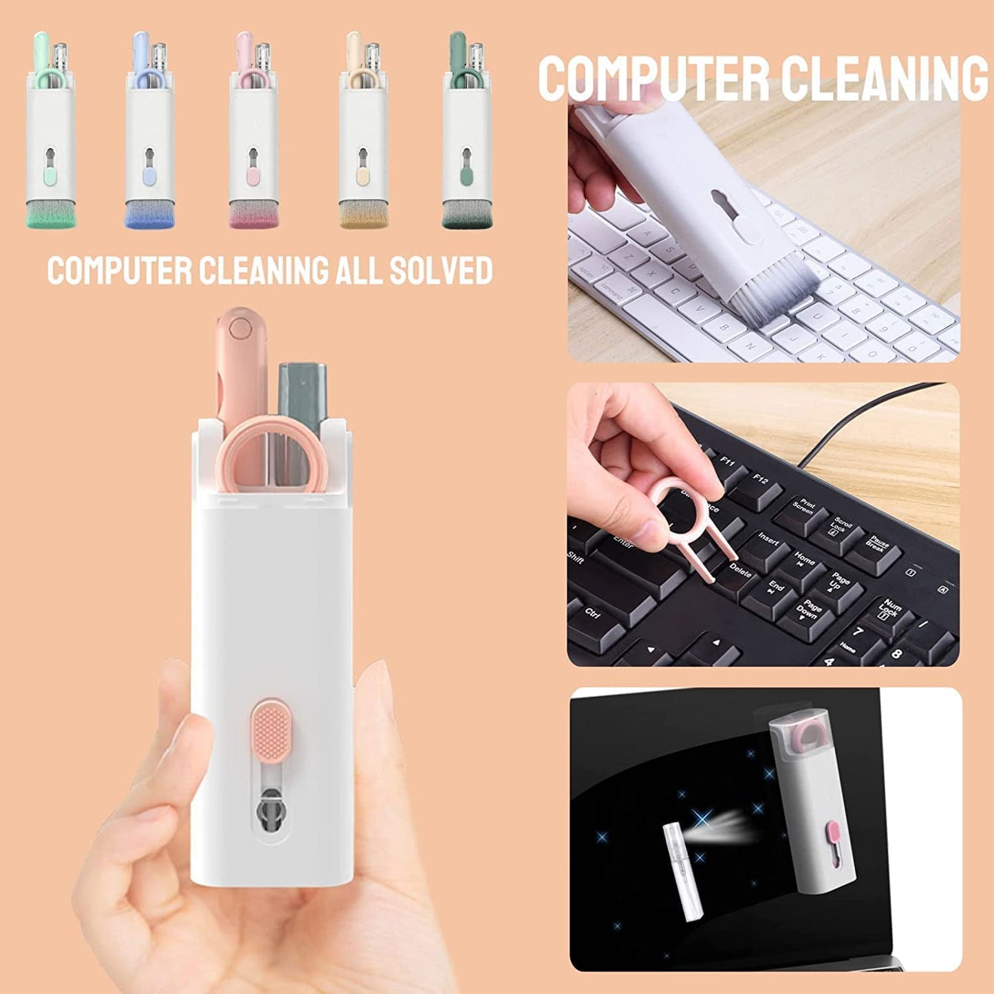 CleanPro™ 7-in-1 Cleaning Kit – Clean Keyboard, Laptop & Earbuds in 30 Seconds!🔥