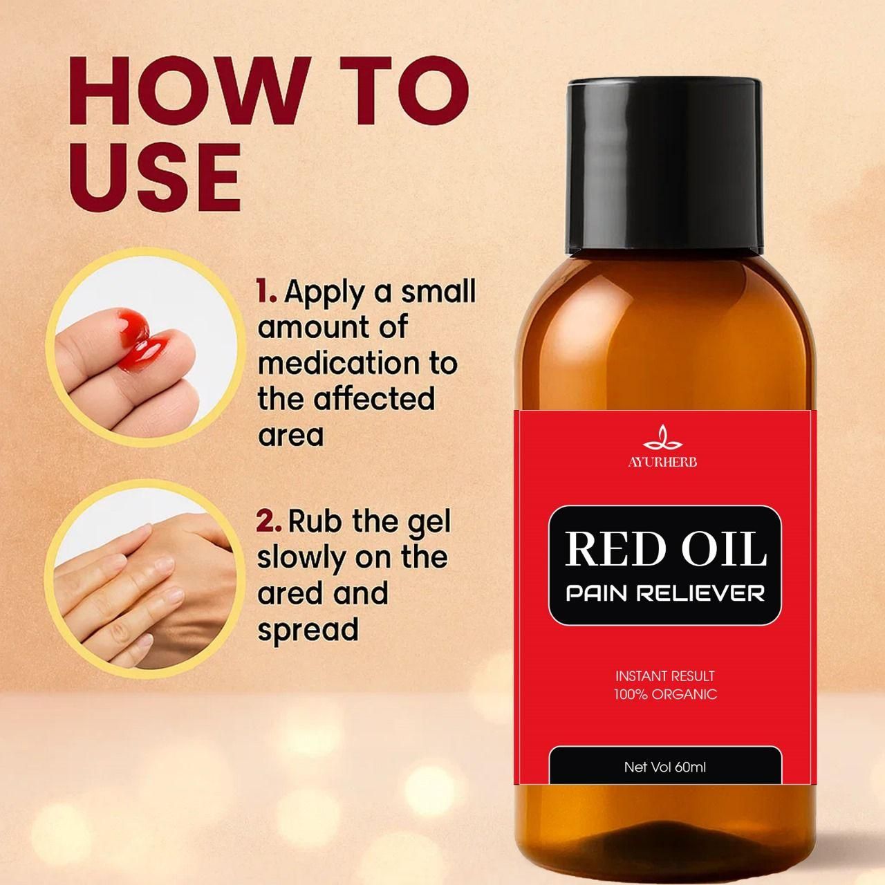 Instant Pain Relief Red Oil 60ml (Pack of 1)