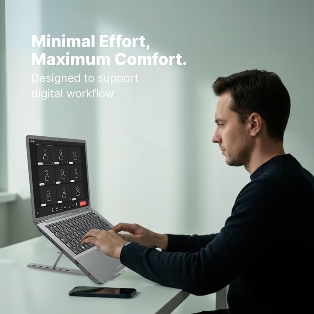 💻✨ FlexLift Pro Laptop Stand – Adjustable & Foldable Aluminum Stand